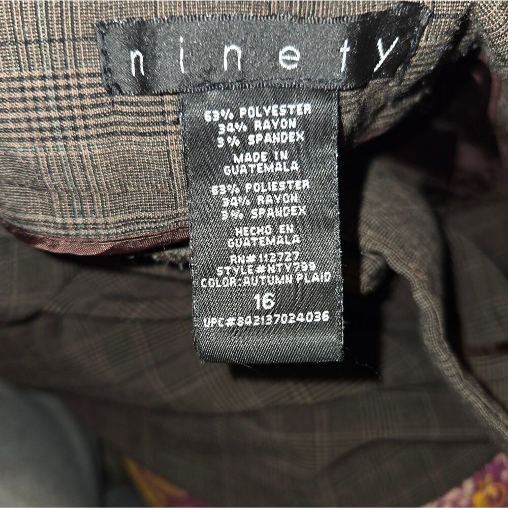 Ninety Brand Brown Plaid Dress Pants - Picture 4 of 7